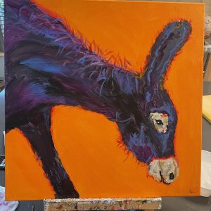Donkey at sunset