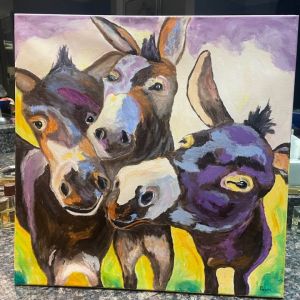 Three donkeys